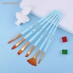 Mingjinshop3 Çikolata Tarzı 6 Adet Naylon Saç Ahşap Saplı Suluboya Boya Fırçası Kalem Set Öğrenme Için Diy Yağlı Akrilik Boyama Sanat Boya Fırçaları Malzemeleri (Yurt Dışından)