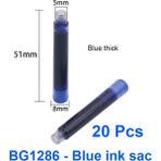 Mingjinshop3 Mavi Mürekkep Kesesi 20'li Stil Aintbrush Dolma Kalem Mürekkep Kesesi Yazı Fırçası Renk Dolma Stili Gelincik Saç Kaligrafi Küçük Düzenli Yazı Fırçası Kalem (Yurt Dışından)