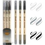 Mingjinshop3 No.2 Tarzı 3 Adetlot Çift Kafa Fosforlu Kalem Mildliner Renk Floresan Sanat Kanca Hattı Işaretleyici Kalem Okul Ofis Sanat Kırtasiye Malzemeleri (Yurt Dışından) - Renkli