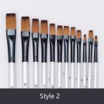 Mingjinshop3 Stil 2 Stili Naylon Saç Ahşap Saplı Suluboya Boya Fırçası Kalem Seti Öğrenmek Için Diy Yağlı Akrilik Boyama Sanat Boya Fırçaları Malzemeleri (Yurt Dışından)