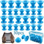 Mingming Shop Blue 15 Big 15SMALL Style Silikon Saç Maşaları Kauçuk Parçalar Sihirli Saç Bukle Maşaları Saç Isı Yok Klipssiz Yumuşak Saç Bukle Maşaları Uyku Şekillendirici Bukleler (Yurt Dışından)