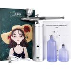 Mingming Shop Gümüş Tarzı Bayan Sevgili Oksijen Enjektör Mini Hava Kompresörü Kiti Püskürtme Tabancası Airbrush Tırnak Sanat Dövme Zanaat Kek Boya Nano Sis Mist Püskürtücü (Yurt Dışından)