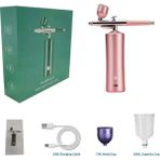 Mingming Shop Kırmızı Stil Tok Mini Hava Kompresörü Kiti Hava Fırçası Boya Püskürtme Tabancası Airbrush Tırnak Sanat Dövme Zanaat Kek Nano Sis Sis Püskürtücü (Yurt Dışından)