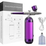 Mingming Shop Mor Tarzı Airbrush Taşınabilir Hava Fırçası Kompresör Kiti ile Mini Nano Püskürtme Tabancası Oksijen Enjektör Tırnak Sanat Manikür Makyaj Boya Dövme (Yurt Dışından) - Renkli