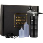 Mingming Shop Siyah Stil Tok Mini Hava Kompresörü Kiti Hava Fırçası Boya Püskürtme Tabancası Airbrush Tırnak Sanat Dövme Zanaat Kek Nano Sis Sis Püskürtücü (Yurt Dışından) - Renkli