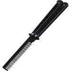 Mingming Shop Tip C Stili Kelebek Bıçağı Saç Tarağı Katlanabilir Sıcak Tarak Paslanmaz Çelik Uygulama Eğitimi Sakal Bıyık Fırçaları Kuaförlük Şekillendirme Aracı (Yurt Dışından)