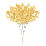 MINGZHE 5 Adet Yapay Orkide Çiçekleri, Sahte İpek Orkide Bitkisi, Yapay Oncidium Çiçekler Kök Bitkiler, Yapay Orkide Çiçekleri Ev Düğün Dekorasyonu için Kök Bitkiler(Turuncu)