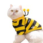 MINGZHE Kedi Kapüşonlular Şık Sevimli Hayvan Sıcak Kedi Kostüm Pet Komik Kapşonlu Kazak Soğuk Hava sıcak tutan kaban Yavru Küçük Köpek için Cadılar(S (5.5-8.8lb)-Klasik Arı Kostümü)
