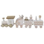 MINGZHE Mini dört Noel treni DIY montaj Noel süsleri Ahşap mutfak pencere masası kırmızı, yeşil, beyaz, renk, kahve rengi(Beyaz)
