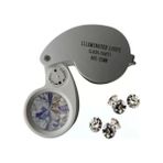 Mini 40X25MM Takı Büyüteç, Cep Büyüteç, Teftiş, Elmas Pullar, Madeni Kontrol Lup MG21011 - Çok Renkli - Düz - Standart