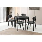 Mini 60 X 100 Milano Koyu Gri Mdf Ortadan Açılır Masa 4 Adet Simge Sandalye