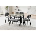 Mini 60 X 100 Milano Mdf Ortadan Açılır Masa 4 Ad Esinti Sandalye 1 Ad Sırtsız Mini Bench