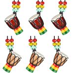 Mini Afrika Kolye Kolye, 6 Adet Afrika Davul Tamburel Kolyeler, Enstrüman Djembe Kolyeler, Asılı Djembe Davul Afrika Davul, Dekorasyon ve Hediyeler için İdeal (Renkli)