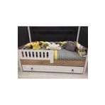 Mini Baby 4'lü Örgülü Sarı Montessori Bebek-çocuk Uyku Seti 90x190 Ölçü MBUMTSS02