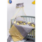 Mini Baby Bebek Uyku Seti Örgülü Star Sarı 70x130