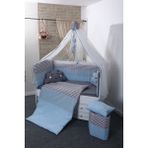 Mini Baby Figürlü Mavi Beşik Bebek Nevresim Seti - 70 x 130 cm