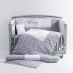 Mini Baby King Gri Beşik Bebek Uyku Seti - 70 x 130 cm