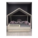 Mini Baby Mini Bab 3'lü Örgülü Pembe Montessori Bebek-çocuk Uyku Seti 90x190 Ölçü MBUMTSP01