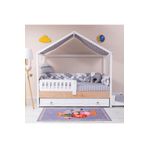 Mini Baby Montessori Minibaby Gri Filli 3’lü Örgü Bebek Çocuk Uyku Seti 90x190