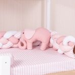 Mini Baby Pembe 4’lü Örgü Montessori Bebek Çocuk Uyku Seti - Açık Pembe