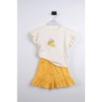 Mini Bambi Kız Çocuk Bananas Dokuma Şortlu Alt-Üst Takım Sarı - 2 - 4 Yaş