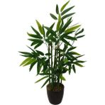 Mini Bambu Ağacı Yedi Gövdeli Yeşil Bambulu Yapay Ağaç - 55cm