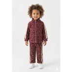 Mini Baray Kız Çocuk Dik Yaka Leopar Desenli Pamuklu Alt Üst Takım (2-3-4-5 Yaş) - Bordo - 4 Yaş