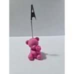 Mini Bear Holding Rose Notluk, Not Tutacağı - 1 - Pembe