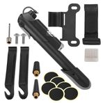 Mini Bisiklet Pompası Bisiklet Pompası 120 PSI Yüksek Basınçlı Bisiklet Hava Pompası Dahili Basınç Göstergesi Delinme Presta & Schrader Vana Manuel Tamir Kiti için Uygun Doomun