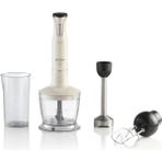 Mini Blender Seti 1500W, Beyaz Renkli, Güçlü ve Kompakt Tasarım - Ahşap - Beyaz