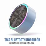 Mini Bluetooth Hoparlör Ses Bombatws Çift Hoparlör Bağlantı Mavi mavi