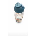 Mini Cam Matara - 250 ml Sızdırmaz Kapaklı Cam Su Şişesi - Küçük Boy Taşınabilir Çocuk ve Okul Matarası - Renkli Çiçek Desenli Ekolojik Şişe