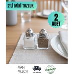 Mini Cam Tuzluk ve Karabiberlik, Şık Baharatlık Seti, Çok Amaçlı Kullanım - Seçenek 1