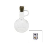 Mini Cam Yağdanlık Çizgili Desen 300Ml Ahşap Bambu Mantar Tıpa (4915)
