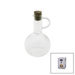 MİNİ CAM YAĞDANLIK ÇİZGİLİ DESEN 300ML AHŞAP BAMBU MANTAR TIPA