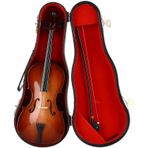 Mini Cello Model Ornament, Bass Musical Instrument Wooden Decoration Delicate for Room and Collectors