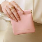 Mini Çok Fonksiyonlu Taşınabilir Para ve Anahtar Çantası, Pembe - Ahşap - Bej