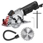 Mini Daire Testere 4,8 Amp 4-1/2 İnç Kompakt Daire Testere 3700 RPM Ahşap Fayans ve Plastik Kesimler için Lazer Kesim Kılavuzlu Elektrikli Daire Testereler Gri AB
