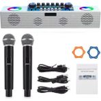 Mini Dj Ses Mikseri Canlı Yayın Ses Kartı Controller Dj Setup Başlangıç Karaoke Çift Mikrofo - Beyaz
