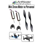 Mini Drone Motor Ve Pervanesi 2 Adet Dc Motor Yüksek Hızlı Çekirdeksiz Pervane Kanatı Helikopter Uçak Drone Deney Okul