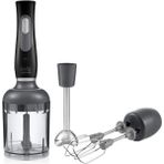 Mini El Blender Seti, 900W, Siyah Renk, Kompakt ve Güçlü Tasarım - Ahşap