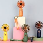 Mini El Cep Fanı Vantilatör Sırt Çantası Anahtarlık USB Şarjlı Küçük Fan 13,5 cm Ebatında Elde ve Cepte Taşınabilir YS-2101 (YEŞİL)