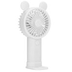 Mini El Fan, USB 1200mAH Pil Çift Sürücü Taşınabilir Elektrikli Küçük Fan Dış Mekan, kapalı Tablolar, Masalar Ve Her Zaman, güçlü Rüzgar Için Büyük Fan bıçakları Olan Yeni (WHITE)