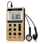 Mini El Radyosu Taşınabilir Fm Am 2 Band Dijital Cep Radyo Alıcısı Walkman Için Kulaklık Hoparlör (Yurt Dışından) - Sarı