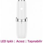 Mini Epilasyon Aleti – LED Destekli, Pilli, Yüz ve Vücut Tüy Temizleme Cihazı Unisex Epilatör - Beyaz