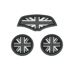 Mini F55 F56 Araba Bardak Altlığı, 3 ADET Araba Bardak Altlığı, Oluk Altlığı, Mini One/Cooper S/SD JCW F55 F56 Araba Aksesuarları için Otomatik Kaymaz Mat Pad (Gri Jack)