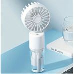 Mini Fan Şarjlı El Fanı Su Püskürtmeli Boyun Askılı Mini Klima Fan Vantilatör USB Sarjlı Buzlu Fan - Beyaz