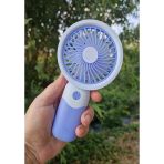 Mini Fan Usb Şarjlı Mini El Fanı Taşınabilir Vantilatör 3 Kademeli Sessiz Fan Telefon Tutucu Mavi Re