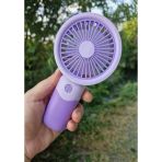 Mini Fan Usb Şarjlı Mini El Fanı Taşınabilir Vantilatör 3 Kademeli Sessiz Fan Telefon Tutucu Mor Ren
