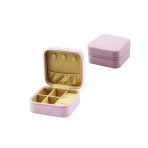 Mini Fermuarlı Takı Kutusu - Çanta Suni Deri 4 Bölme+6 Yüzüklük+3 Küpelik+File =10X10cm - Y:5cm (5250)